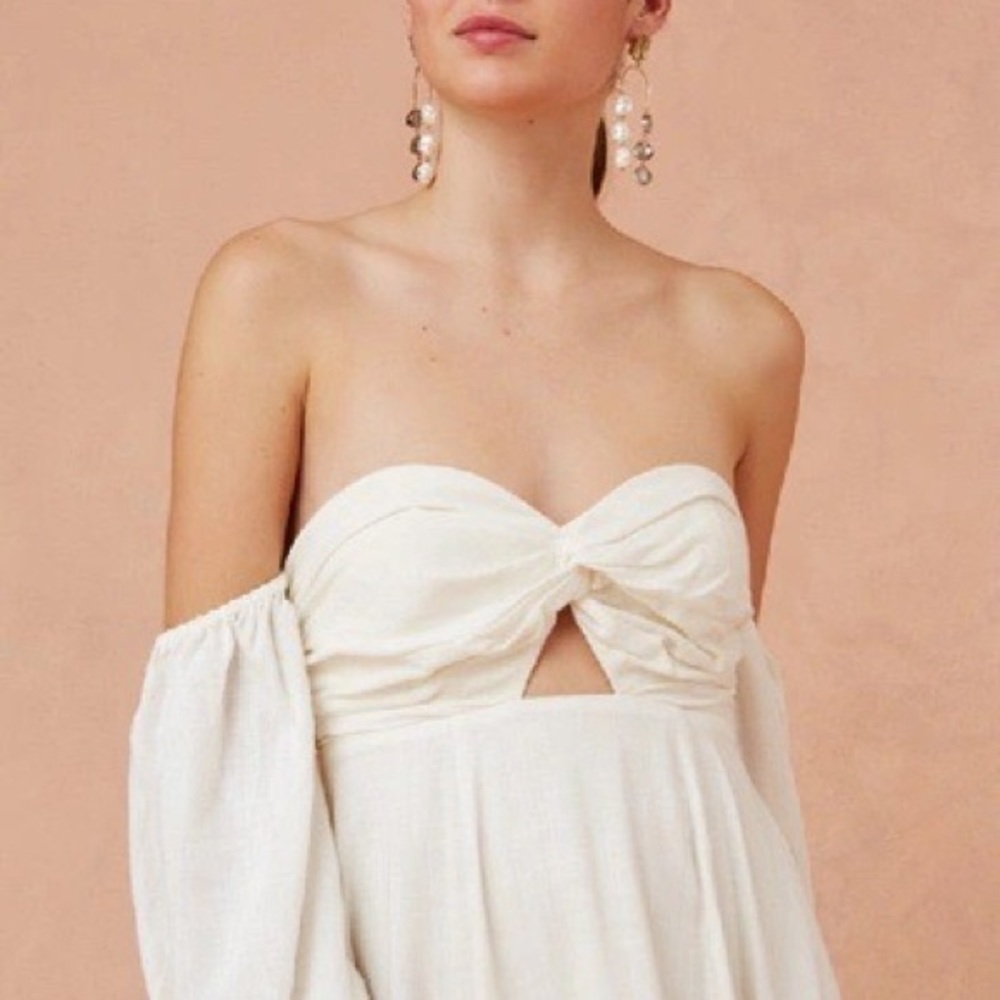 Beautiful Keepsake Wistful Ivory Linen mine dress Size 6